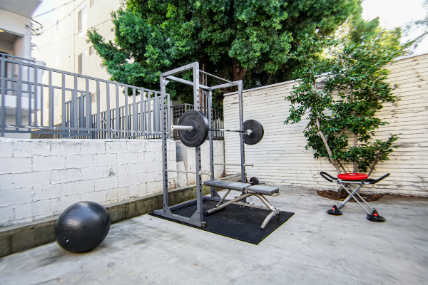 Gym Equipment and Workout area in our sober living in los angeles